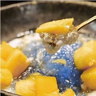 Blue Pea Flower Sago with Gula Melaka and Santan