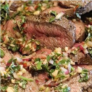 Flat Iron Steak with Chimichurri Sauce