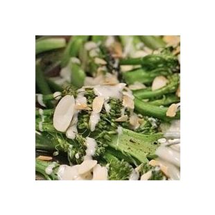 Roasted Broccolini with Tahini Lemon dressing